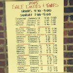 Bulluck Sale Schedule 2015