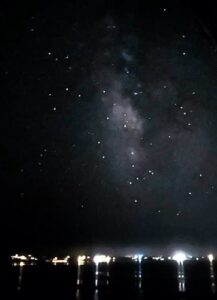 Night sky at docks